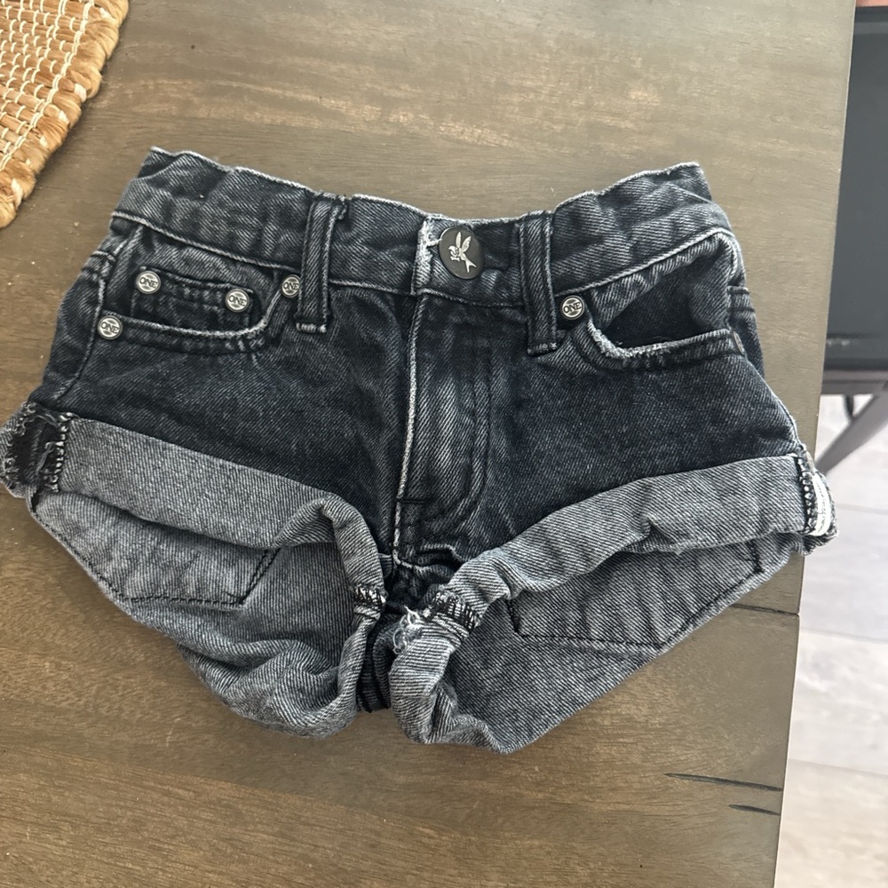 Kids black oneteaspoon denim shorts